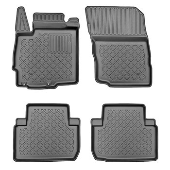 Tapis de sol en TPE adapté pour Mitsubishi Eclipse Cross SUV (01.2018-....) - non pour version Plug-in hybride - tapis de voiture - noir