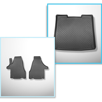 Kit tapis de coffre et tapis de voiture TPE pour: Volkswagen Caravelle T5 Van (2003-05.2015) - long entraxe;pour la 3ème rangée de sièges