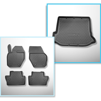 Kit tapis de coffre et tapis de voiture TPE pour: Volvo V60 Break (10.2010-01.2018) - non pour version Plug-in hybride