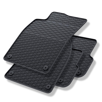 Tapis de sol en caoutchouc adapté pour Audi A6 C6 Avant, Berline (2004-2011) - tapis de voiture - noir - 4 pcs.