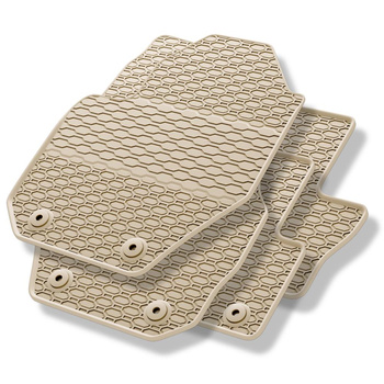 Tapis de sol en caoutchouc adapté pour Volvo XC60 I SUV (2008-2017) - tapis de voiture - beige - 4 pcs.