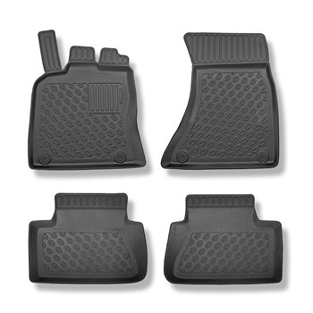 Tapis de sol en TPE adapté pour Porsche Macan SUV (12.2015-10.2022) - tapis de voiture - noir