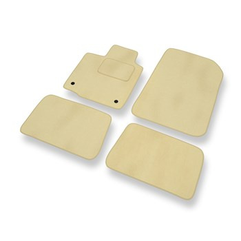 Tapis de Sol Velours adapté pour Renault Twingo II Hayon (2007-2014) - Premium tapis de voiture - beige