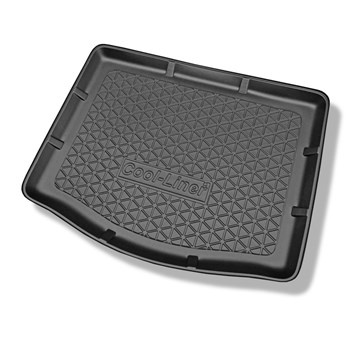 Tapis de coffre adapté pour Ford Focus III Hayon (03.2011-08.2018) - bac de coffre - protection de coffre voiture - avec roue de secours à usage temporaire ou kit de réparation