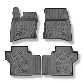 Tapis de sol en TPE adapté pour Land Rover Defender 90 (L663) SUV (01.2020-....) - tapis de voiture - noir