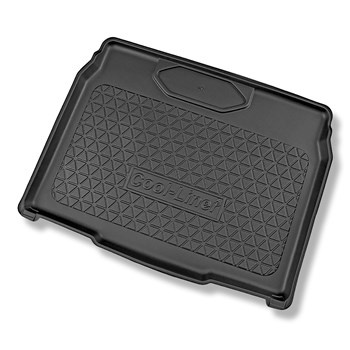 Tapis de coffre adapté pour Peugeot e-2008 SUV (08.2020-....) - bac de coffre - protection de coffre voiture - coffre inférieur; sous / sans plancher amovible du coffre (avec et sans subwoofer)