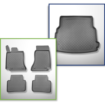 Kit tapis de coffre et tapis de voiture TPE pour: Mercedes-Benz Classe C W206 Break (06.2021-....) - non pour version Plug-in hybride;aussi pour la version All-Terrain