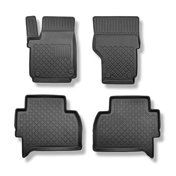 Tapis de sol en TPE adapté pour Volkswagen Amarok I Pick-Up (08.2010-05.2020) - cabine double - tapis de voiture - noir