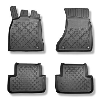 Tapis de sol en TPE adapté pour Audi A4 B8 Avant (04.2008-10.2015) - tapis de voiture - noir