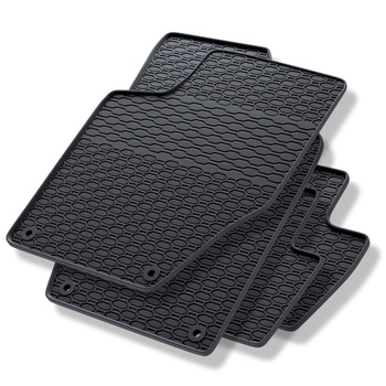 Tapis de sol en caoutchouc adapté pour Peugeot 308 I Hayon, Berline, SW (2007-2015) - tapis de voiture - noir - 4 pcs.