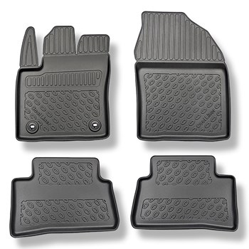 Tapis de sol en TPE adapté pour Toyota C-HR I, II SUV (01.2017-....) - non pour version Plug-in hybride - tapis de voiture - noir