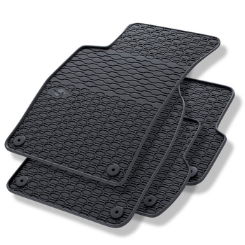 Tapis de sol en caoutchouc adapté pour Audi A4 B6 Avant, Cabriolet, Berline (2000-2006) - tapis de voiture - noir - 4 pcs.