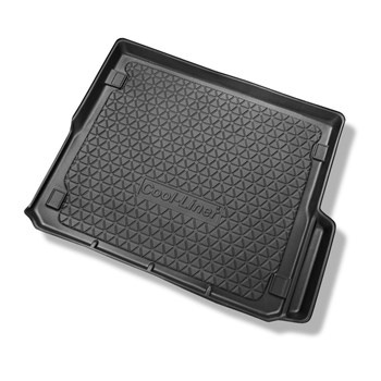 Tapis de coffre adapté pour Mercedes-Benz Classe E W211 Break (2003-10.2009) - bac de coffre - protection de coffre voiture - avec navigation et variobox (sans cavité gauche ; plus court de 15 cm par rapport au modèle standard)