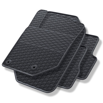 Tapis de sol en caoutchouc adapté pour Peugeot 208 II Hayon (2019-....) - tapis de voiture - noir - 4 pcs.