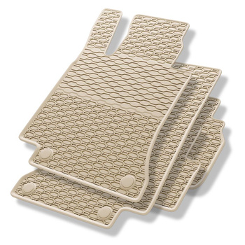 Tapis de sol en caoutchouc adapté pour Mercedes-Benz Classe C W205 Break, Berline (2013-2021) - tapis de voiture - beige - 4 pcs.