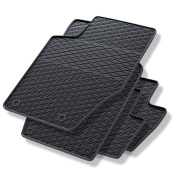Tapis de sol en caoutchouc adapté pour Citroen C4 (2001-2010) - tapis de voiture - noir