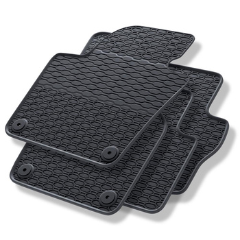 Tapis de sol en caoutchouc adapté pour Volkswagen Sharan II Van (2010-2022) - tapis de voiture - noir - 4 pcs.