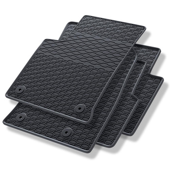 Tapis de sol en caoutchouc adapté pour Citroen C3 Aircross SUV (2017-2024) - tapis de voiture - noir - 4 pcs.