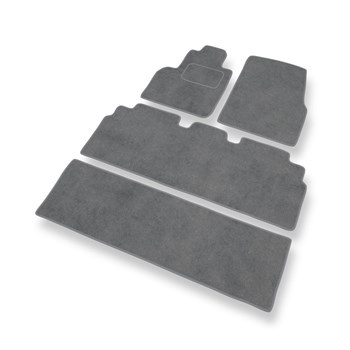 Tapis de Sol Velours adapté pour Renault Grand Espace IV (2003-2014) - Premium tapis de voiture - gris