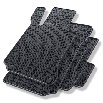 Tapis de sol en caoutchouc adapté pour Mercedes-Benz Classe C W204 Break, Berline (2006-2014) - tapis de voiture - noir - 4 pcs.