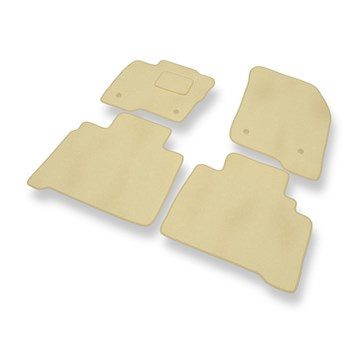 Tapis de Sol Velours adapté pour Ford S-Max II Monospace (2015-2023) - Premium tapis de voiture - beige