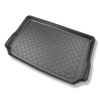 Tapis de coffre adapté pour Renault Captur II E-Tech Full Hybrid SUV (08.2022-....) - bac de coffre - protection de coffre voiture - coffre supérieur; plancher amovible en la position la plus haute