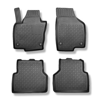 Tapis de sol en TPE adapté pour Volkswagen Tiguan I SUV (12.2015-10.2022) - tapis de voiture - noir