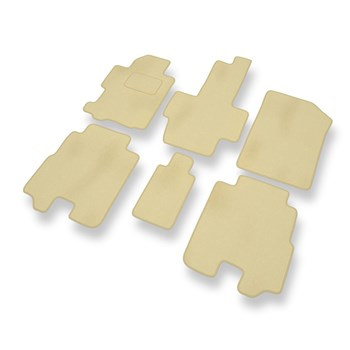 Tapis de Sol Velours adapté pour Honda FR-V Monospace (2004-2009) - Premium tapis de voiture - beige