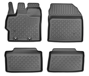 Tapis de sol en TPE adapté pour Mazda 2 IV Hayon (03.2022-....) - tapis de voiture - noir