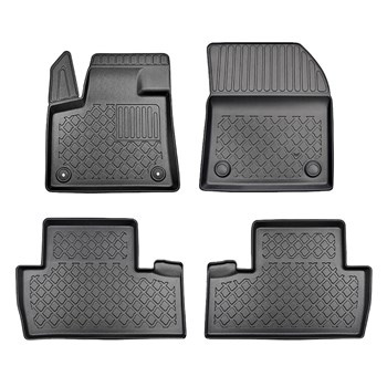 Tapis de sol en TPE adapté pour Peugeot 5008 II SUV (07.2017-2024) - sans la troisième rangée de sièges - tapis de voiture - noir