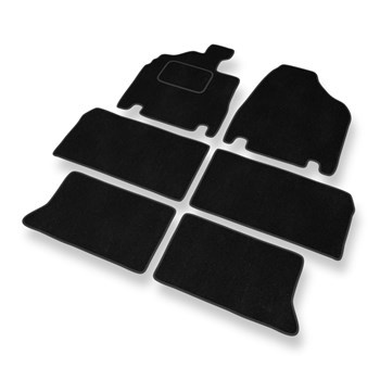 Tapis de Sol Velours adapté pour Kia Carnival II (2006-2010) - Premium tapis de voiture - noir