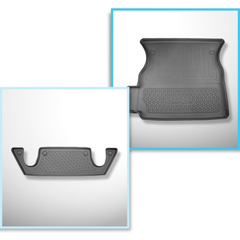 Kit tapis de coffre et tapis de voiture TPE pour: Tesla Model X SUV (01.2021-....) - 6 posti;III rangée;derrière 2ème rangée de sièges (3me rangée abaissée)