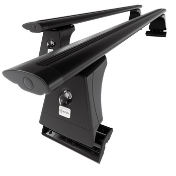 Barres de toit en aluminium adapté pour BMW 5 G30 Berline (2017-2023) - Porte-Bagages de Voiture noir - points de montage - (suivant le modèle de voiture ils peuvent se situer à différents endroits)