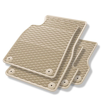 Tapis de sol en caoutchouc adapté pour Audi A6 C7 Avant, Berline (2011-2018) - tapis de voiture - beige - 4 pcs.