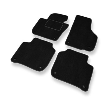 Tapis de Sol Velours adapté pour Skoda Superb II (2008-2015) - Premium tapis de voiture - noir