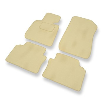 Tapis de Sol Velours adapté pour BMW 3 M3 IV E90 Berline (2007-2013) - Premium tapis de voiture - beige
