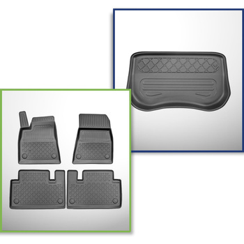 Kit tapis de coffre et tapis de voiture TPE pour: Tesla Model 3 Berline (07.2017-06.2020) - coffre avant;2 et 4 roues motrices