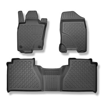 Tapis de sol en TPE adapté pour Mercedes-Benz Classe X 470 Pick-Up (12.2015-10.2022) - sans extincteur de la part du passager - tapis de voiture - noir