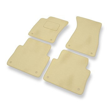 Tapis de Sol Velours adapté pour Audi A8 II D3 Berline (2002-2010) version courte - Premium tapis de voiture - beige