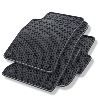 Tapis de sol en caoutchouc adapté pour Audi A4 B8 Avant, Berline (2007-2015) - tapis de voiture - noir - 4 pcs.