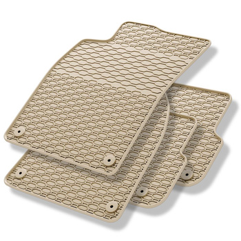 Tapis de sol en caoutchouc adapté pour Audi A4 B8 Avant, Berline (2007-2015) - tapis de voiture - beige - 4 pcs.