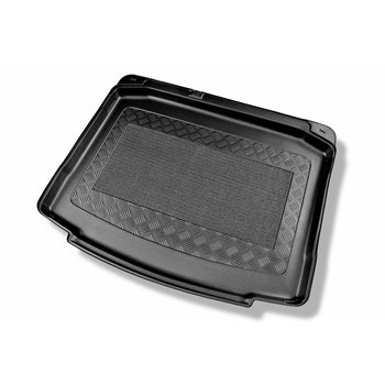 Tapis de coffre adapté pour Skoda Karoq SUV (11.2017-....) - bac de coffre - protection de coffre voiture - coffre inférieur; avec roue de secours à usage temporaire ou kit de réparation; sans plancher multi-fonctions