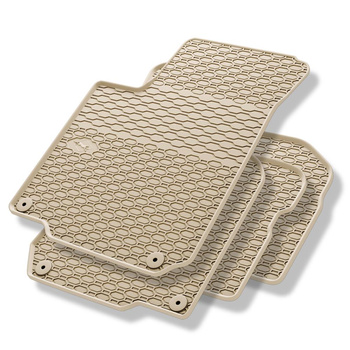 Tapis de sol en caoutchouc adapté pour Volkswagen New Beetle Hayon, Cabriolet (1998-2010) - tapis de voiture - beige - 4 pcs.
