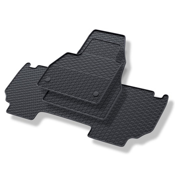 Tapis de sol en caoutchouc adapté pour Mercedes-Benz Citan Van (2012-2021) - tapis de voiture - noir - 3 pcs.