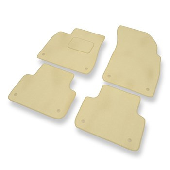 Tapis de Sol Velours adapté pour Audi Q7 II SUV (2015-....) - Premium tapis de voiture - beige