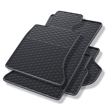 Tapis de sol en caoutchouc adapté pour BMW 5 F10, F11 Berline, Touring (2013-2017) - tapis de voiture - noir - 4 pcs.