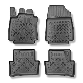 Tapis de sol en TPE adapté pour Renault Clio IV Hayon (12.2015-10.2022) - tapis de voiture - noir