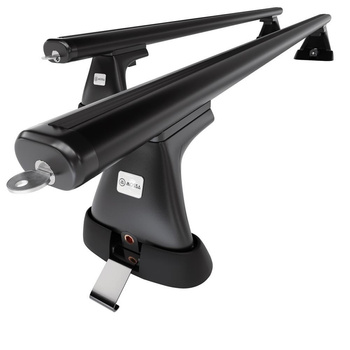 Barres de toit en aluminium adapté pour Peugeot Partner mk I Van (2003-2010) - Porte-Bagages de Voiture noir - points de montage - (suivant le modèle de voiture ils peuvent se situer à différents endroits)