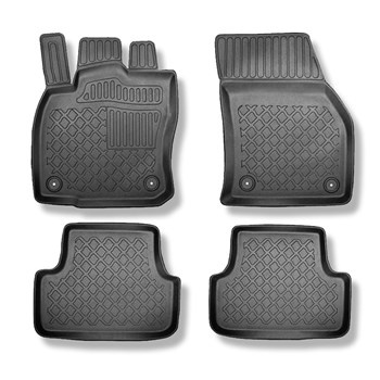Tapis de sol en TPE adapté pour Skoda Karoq Crossover (11.2017-....) - tapis de voiture - noir