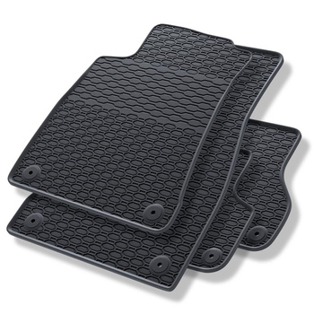 Tapis de sol en caoutchouc adapté pour Audi A4 B9 Avant, Berline (2015-2023) - tapis de voiture - noir - 4 pcs.